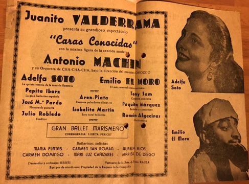 Caras conocidas, Teatro Banda Primitiva, Liria, 4 de enero de 1957