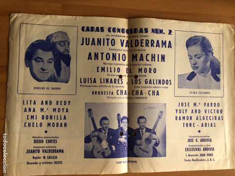 Caras conocidas núm. 2, Teatro Banda Primitiva, Liria, 28 de febrero de 1958