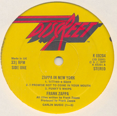 Zappa In New York, UK, 1977