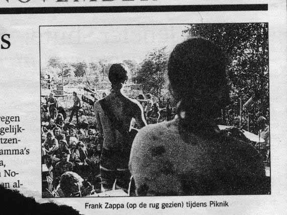 Frank Zappa tijdens Piknik